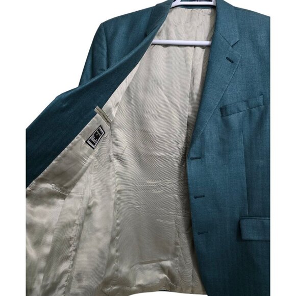 Ralph Lauren Green Silk Wool Single Breasted Blazer Sz 44L - Picture 7 of 14